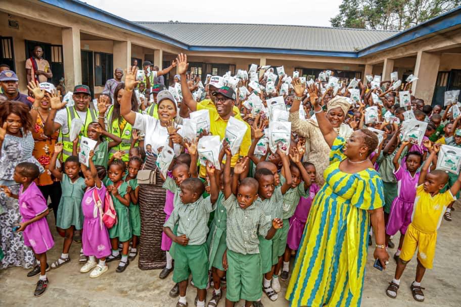 Joyful reception at a feeding outreach
