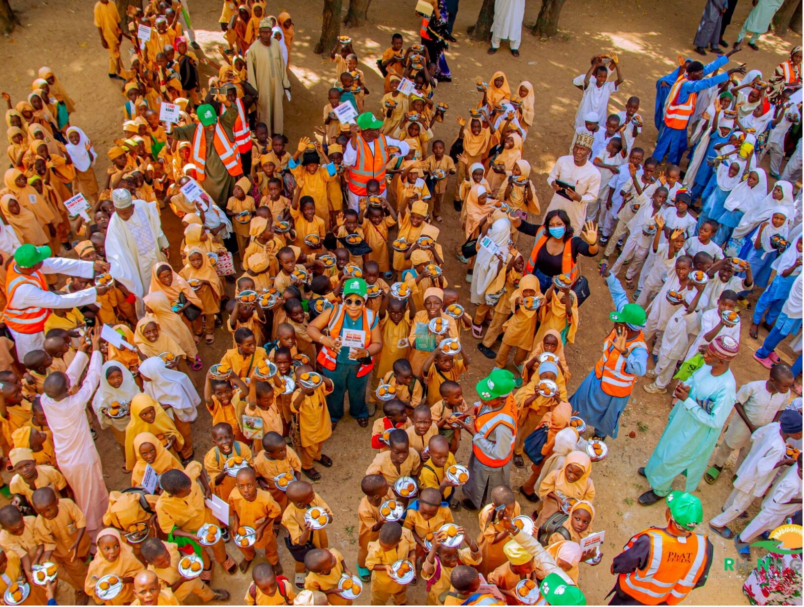 Pupils at Kano pilot school receiving meals
